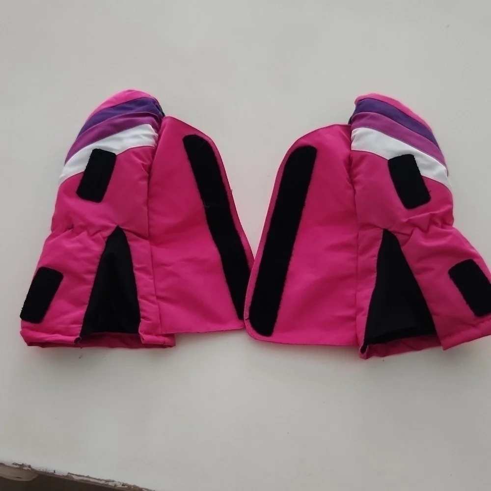 Kids 3M Thinsulate winter mittens gloves pink and black size 2-5